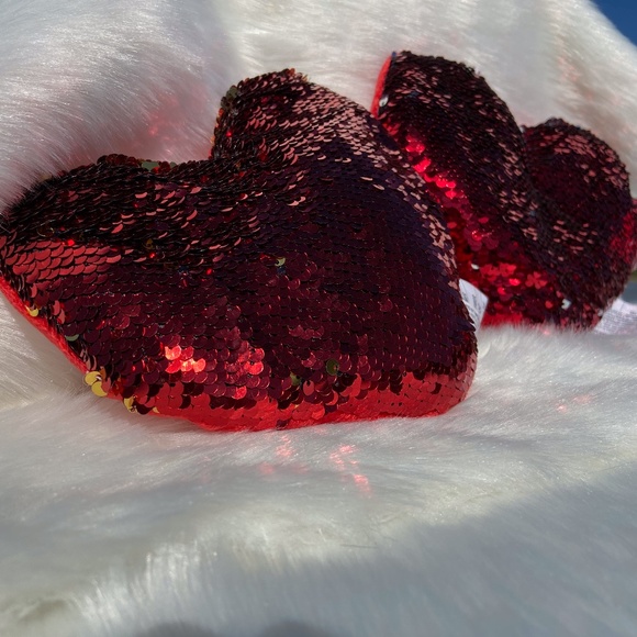 sequin heart cushion